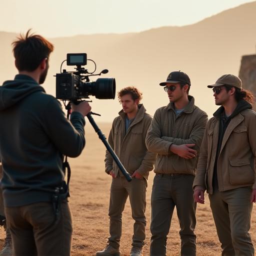 Kru film sedang merekam adegan untuk film dokumenter